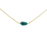 Gold necklace and turquoise stone