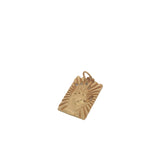 Charms doré plaque avec empreinte main de Fatma et rayons