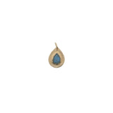 Charms doré médaille en goutte avec labradorite