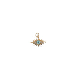 Charms doré oeil en nacre avec zircons et cils autour