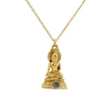 Collier doré bouddha avec labradorite 42 cm
