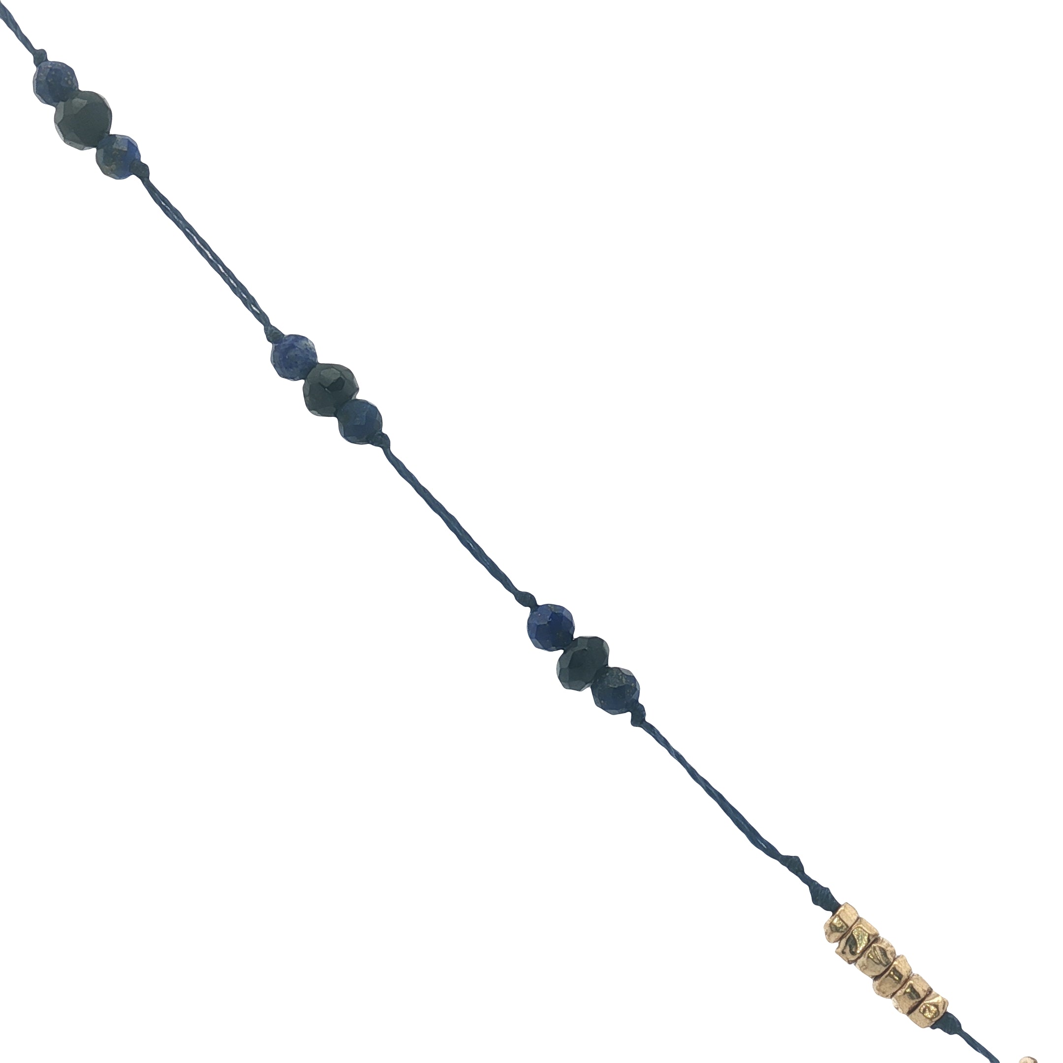 Collier doré lapis lazulis main de Fatma taillée dans la pierre 60 cm