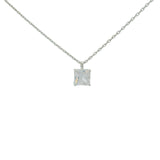 925 silver zircon solitaire necklace