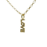 Collier doré maille jaseron ronde et pendentif " LOVE" 50cm
