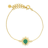 Flower bracelets with stones and white zircons