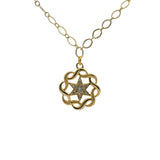 Collier doré médaille ajouré avec étoile de David 50 cm