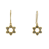 Gold Star of David Stone Earrings