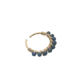 Mini créole ouverte dorée avec lapis lazuli