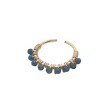 Mini créole ouverte dorée avec lapis lazuli