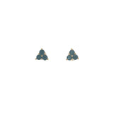 Golden earrings trio of stones