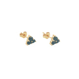 Golden earrings trio of stones
