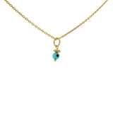 Gold necklace with blue eye pendant