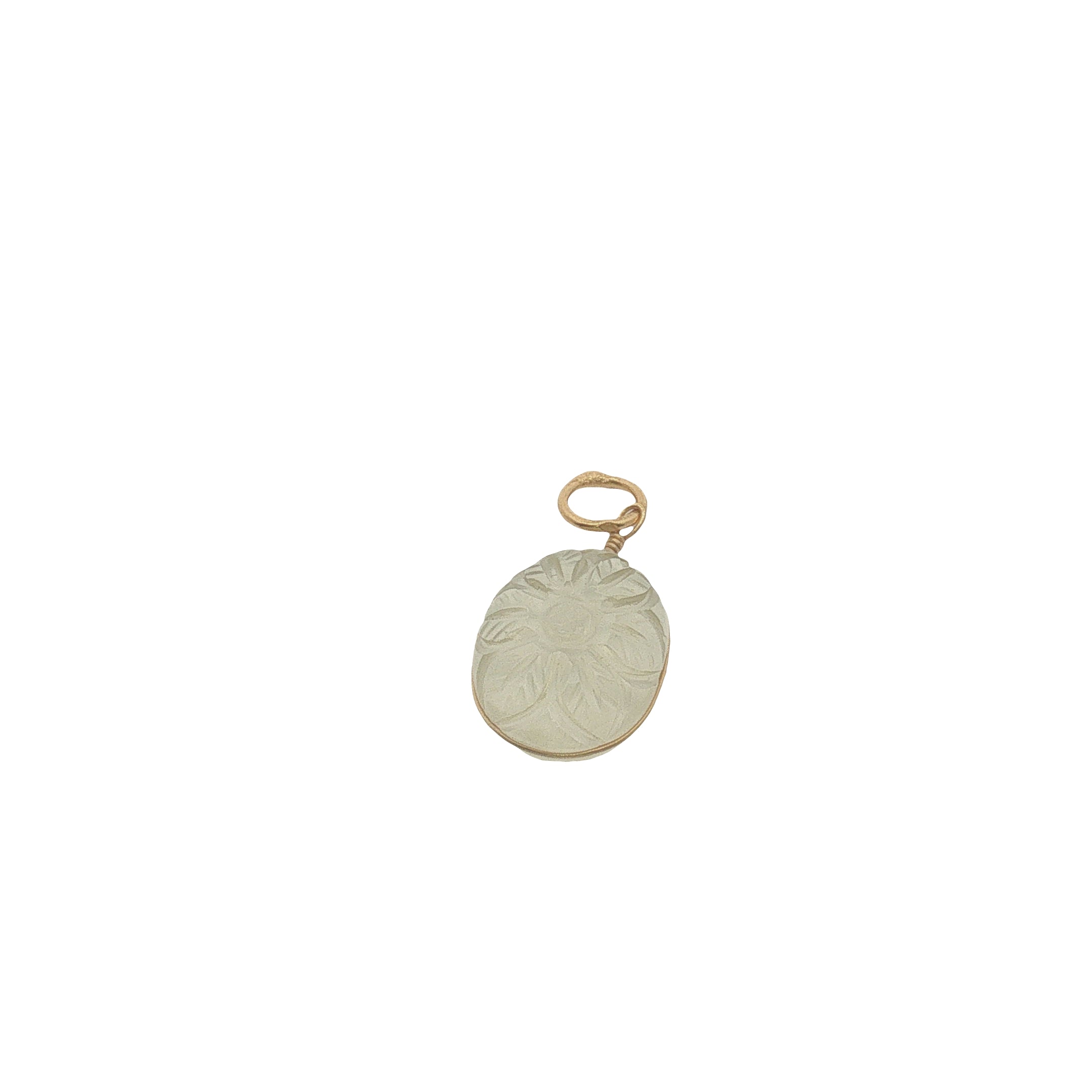 Charms doré fleur taillée dans du quartz citron avec fil doré