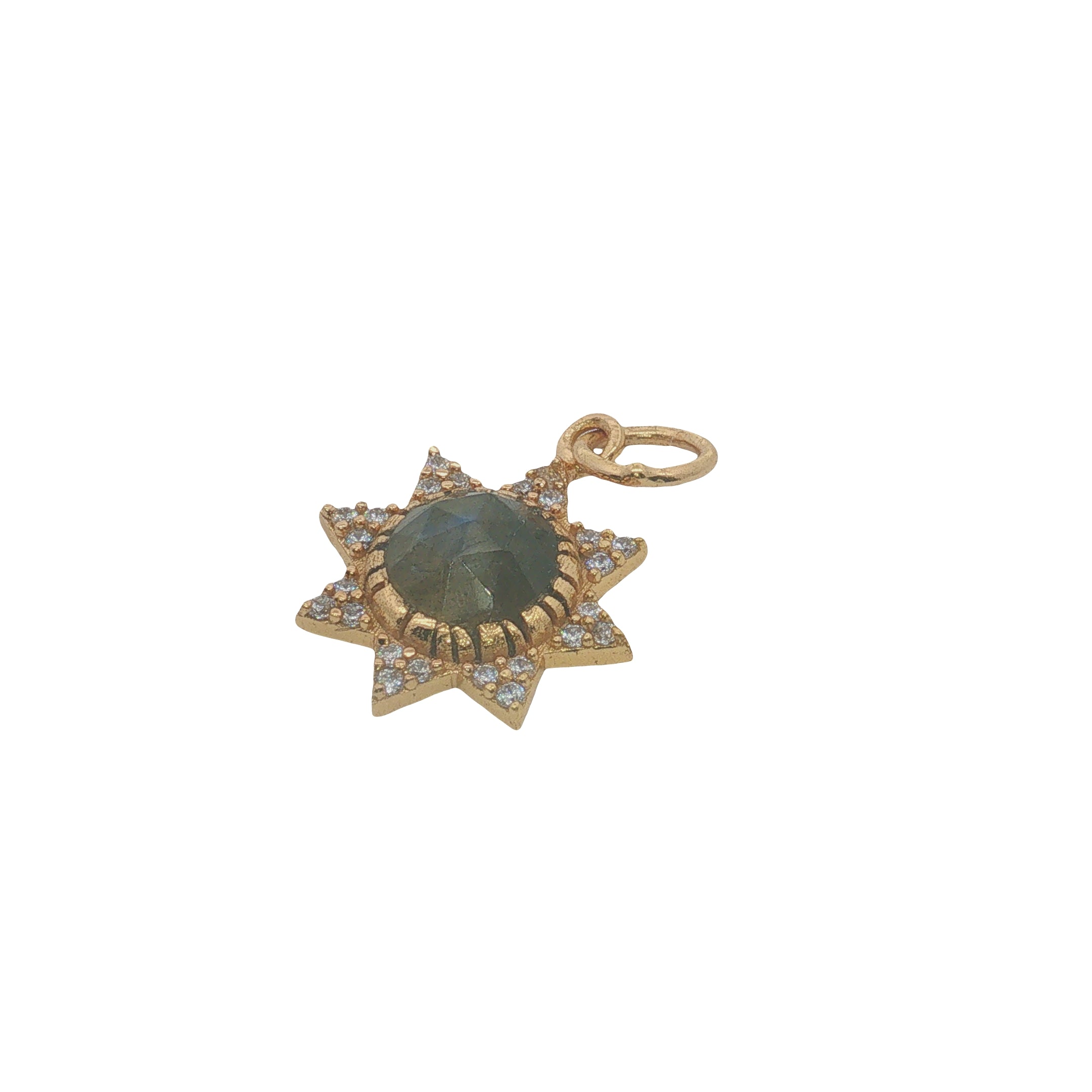 Charms doré soleil zircons et labradorite