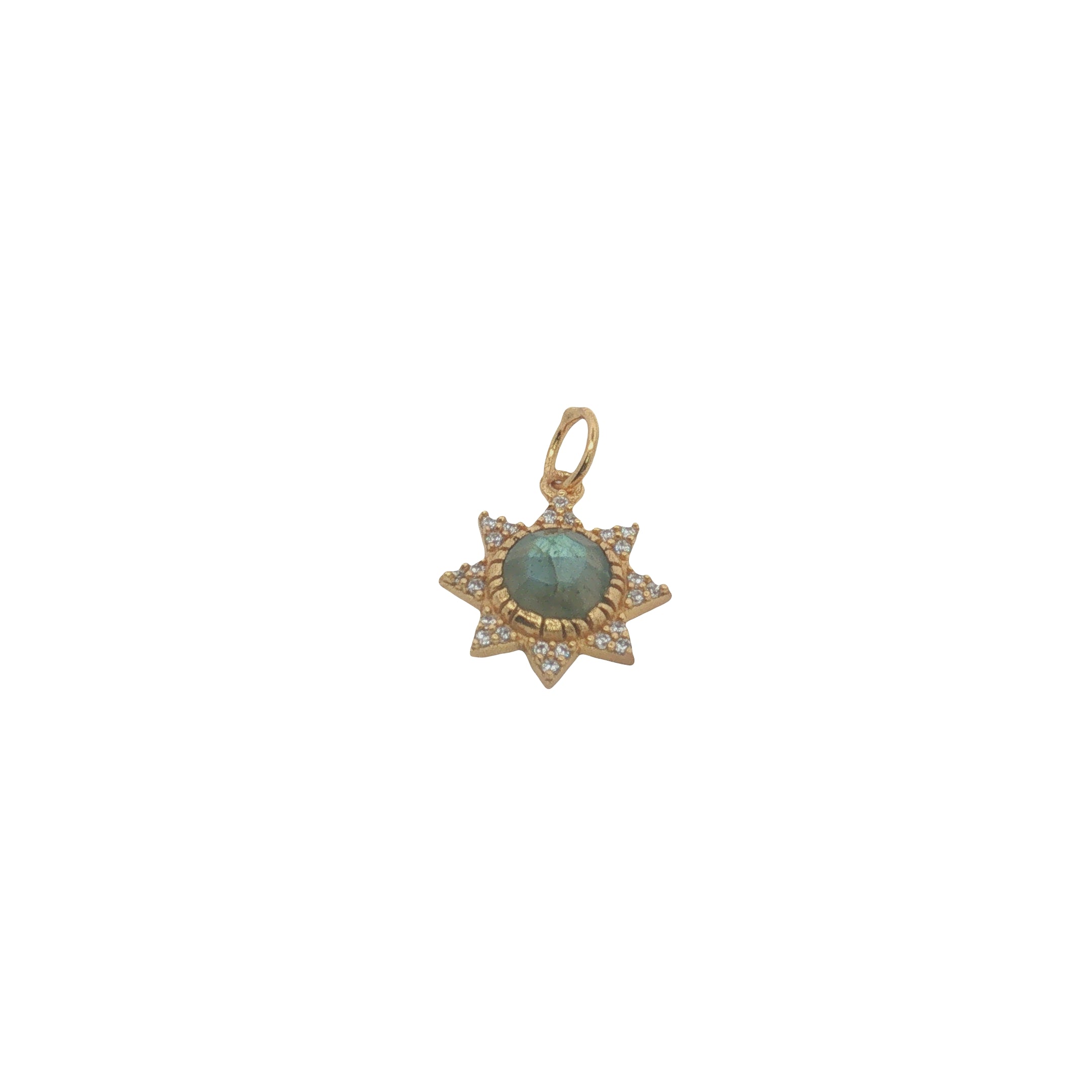 Charms doré soleil zircons et labradorite