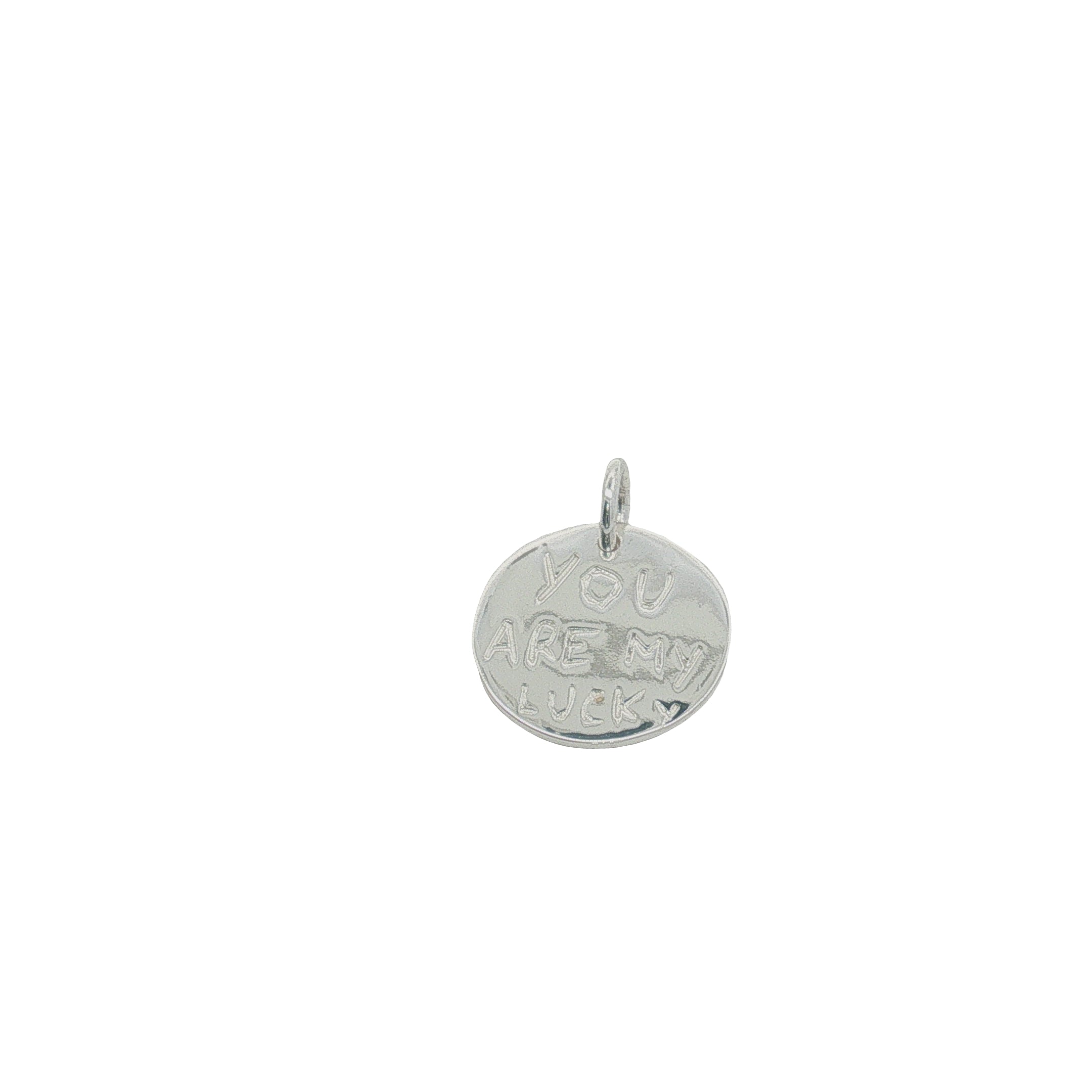 Charms argent 925 médaille "you are my lucky" avec étoiles