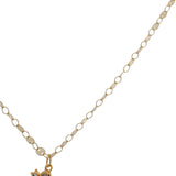 Collier doré libellule avec zircons et trèfle en pierre de lune 60 cm