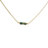 Collier doré trois tourmaline  carrées 40 cm