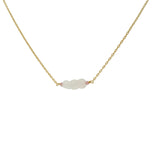 Gold necklace with three square stones
