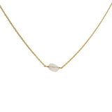 Gold necklace with faceted oval stone