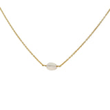 Gold necklace with faceted oval stone