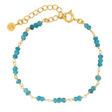 Bracelet doré petites pierres facettées en Apatite