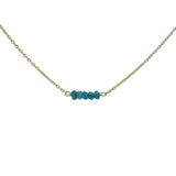 Collier doré petites pierres en apatite 40 cm