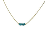 Collier doré petites pierres en apatite 40 cm
