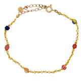 Bracelet doré perles fantaisie sur fil jaune