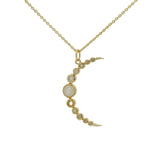 Gold half moon and stone necklace