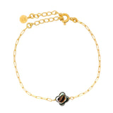 Gold clover bracelet with gray mother-of-pearl