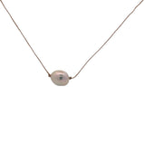 Fine colored thread and cultured pearl choker