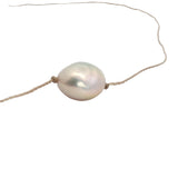 Fine colored thread and cultured pearl choker