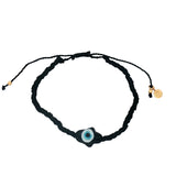 Bracelet doré cordon noir main de Fatma noire