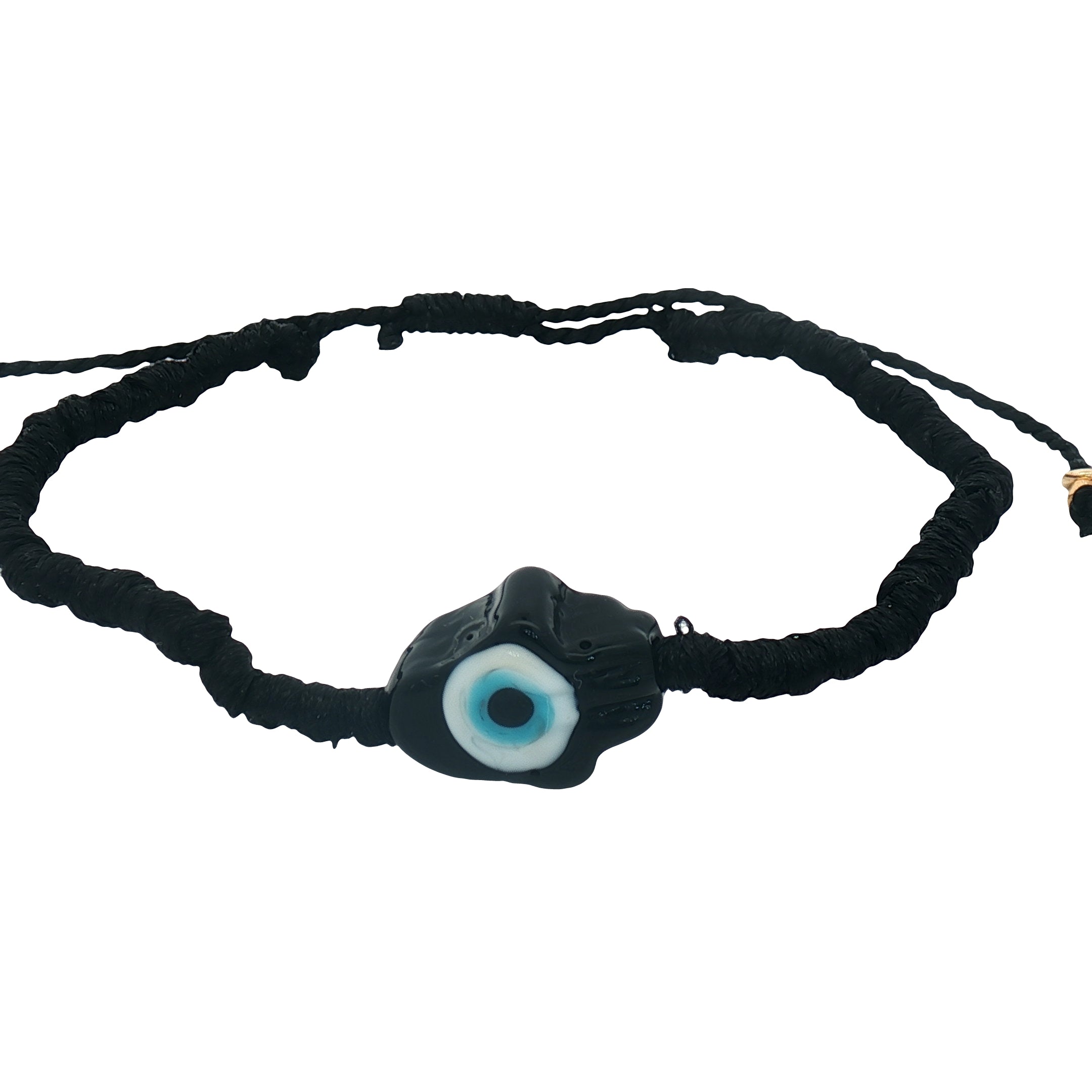 Bracelet doré cordon noir main de Fatma noire
