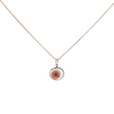 Collier doré oeil coloré verre soufflé transparent