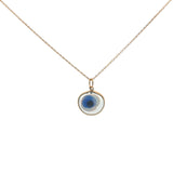 Collier doré oeil coloré verre soufflé transparent