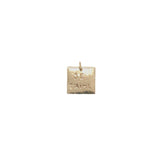 Charms doré plaque carrée "je t'aime de + en +"