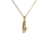 Collier doré main de Fatma oeil et zircon 50 cm