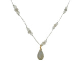 Collier en fil orné d'un mix de pierres  42cm