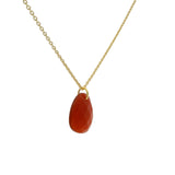 Collier doré onyx rouge facettée 42 cm