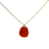 Collier doré onyx rouge facettée 42 cm