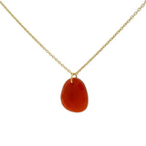 Collier doré onyx rouge facettée 42 cm
