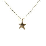Collier doré étoile avec zircon 50 cm