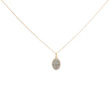 Gold necklace with oval zircon medal