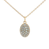 Gold necklace with oval zircon medal