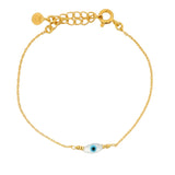 Gold bracelet and mother-of-pearl eye