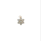 Charms doré fleur avec pierre de lune