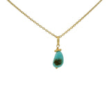 Collier doré turquoise couronne dorée 42 cm