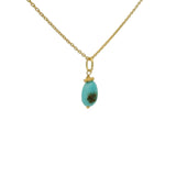 Collier doré turquoise couronne dorée 42 cm